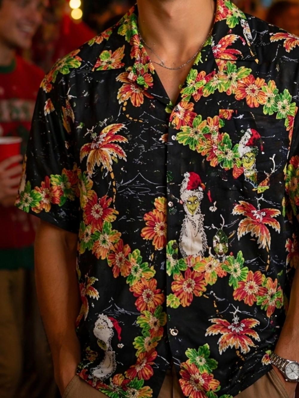 Billabong Dr. Suess Black Short-Sleeve Hawaiian Shirt